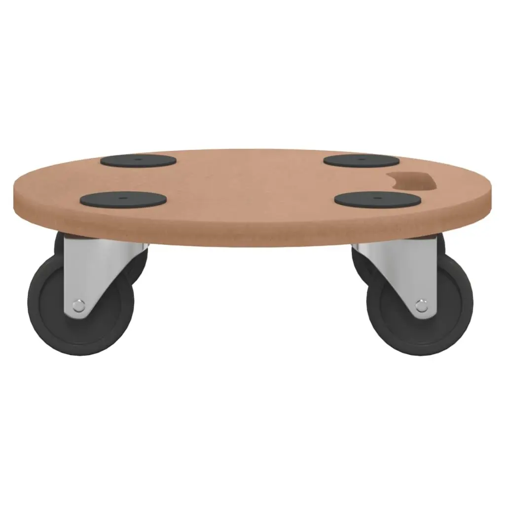 Dolly Trolleys Moving Platform 2 Piece Round Brown Engineered Wood
