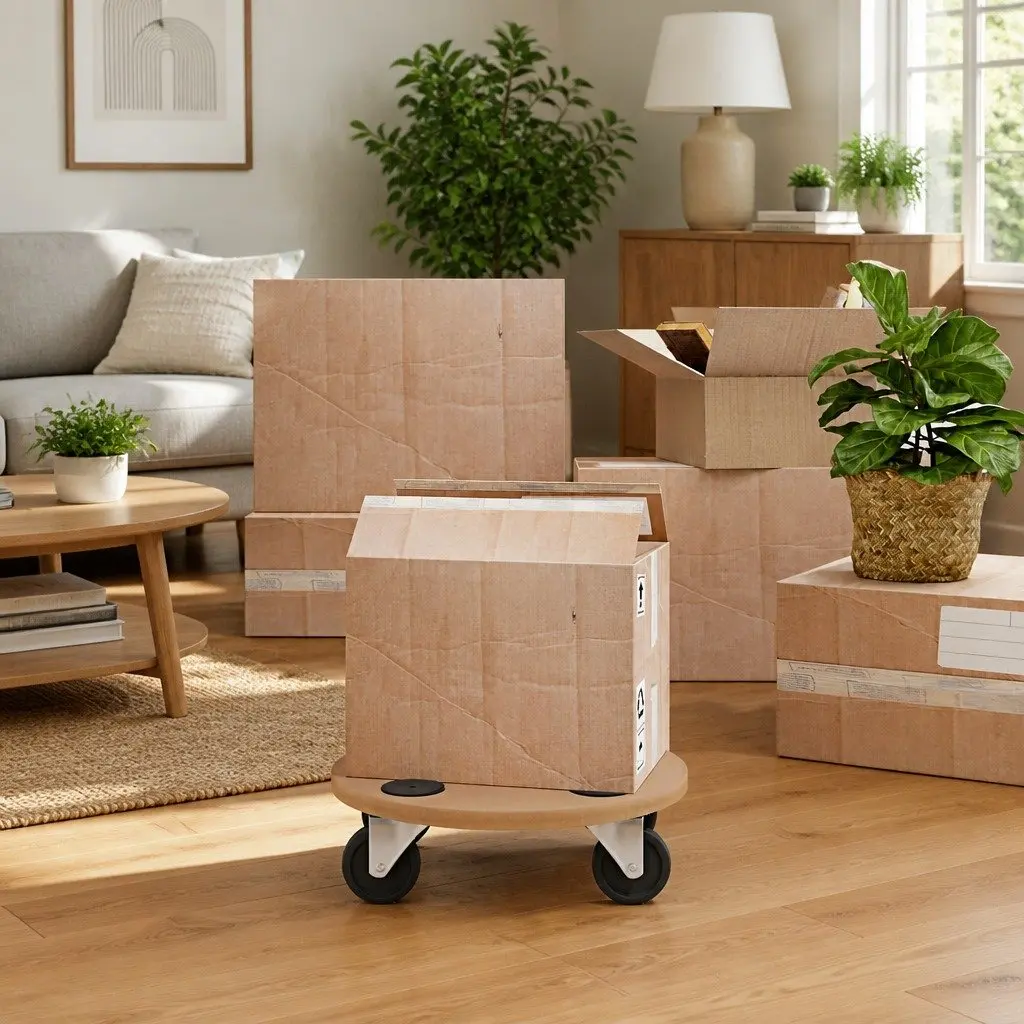 Dolly Trolleys Moving Platform Set Furniture Transport 6 Piece Brown