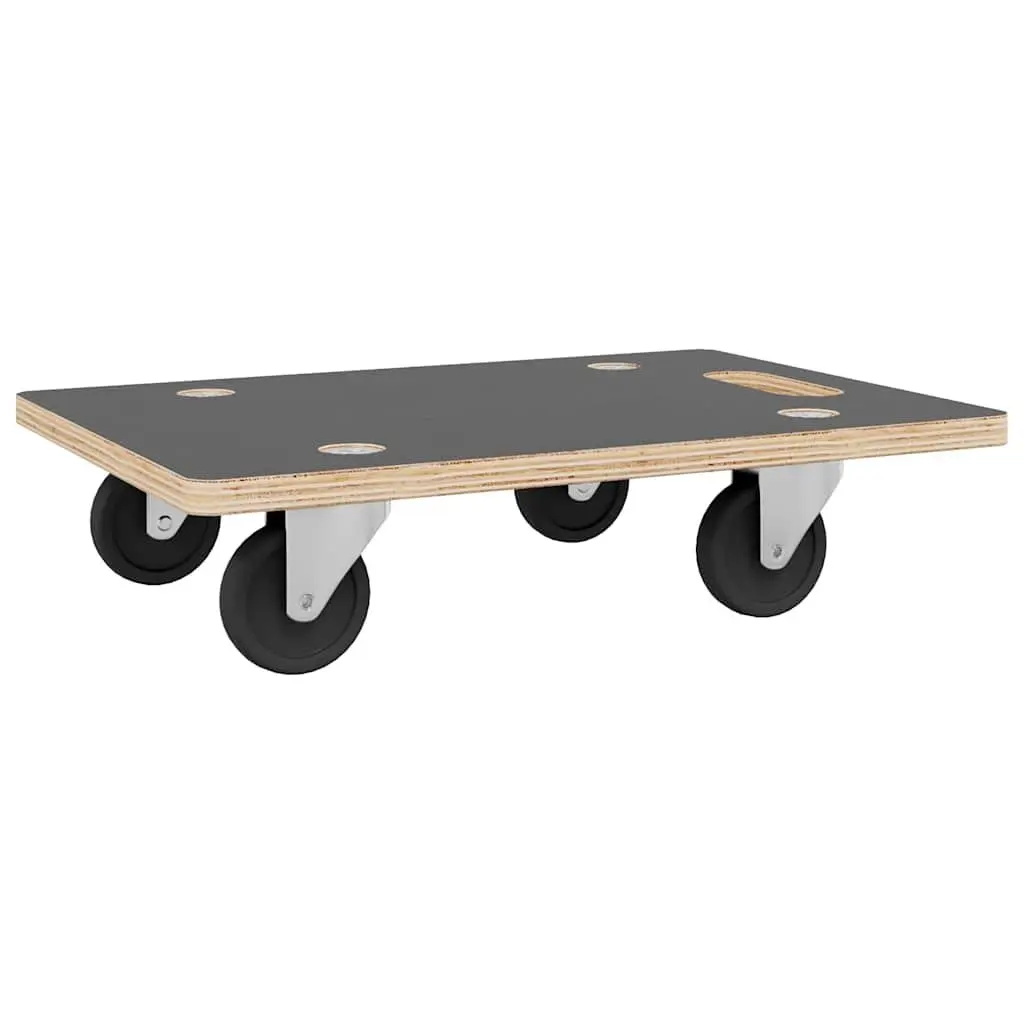 Transport Trolley Furniture Mover Dolly Rectangular 50 x 35 x 11.5 cm Grey 2 pcs Plywood 250kg Capacity
