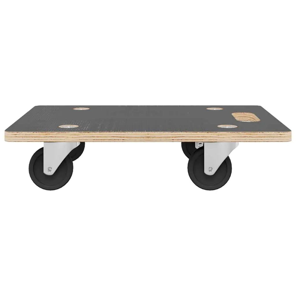 Transport Trolley Furniture Mover Dolly Rectangular 50 x 35 x 11.5 cm Grey 2 pcs Plywood 250kg Capacity