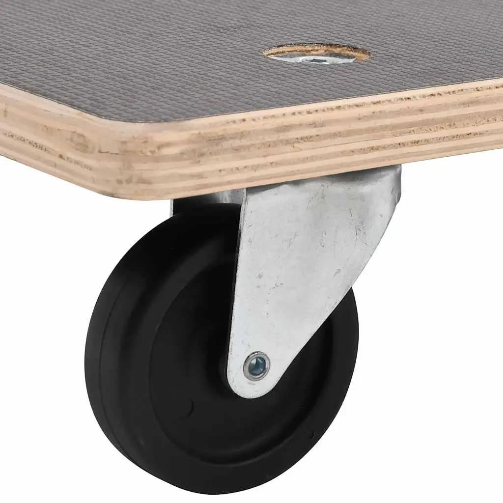 Transport Trolley Furniture Mover Dolly Rectangular 50 x 35 x 11.5 cm Grey 2 pcs Plywood 250kg Capacity