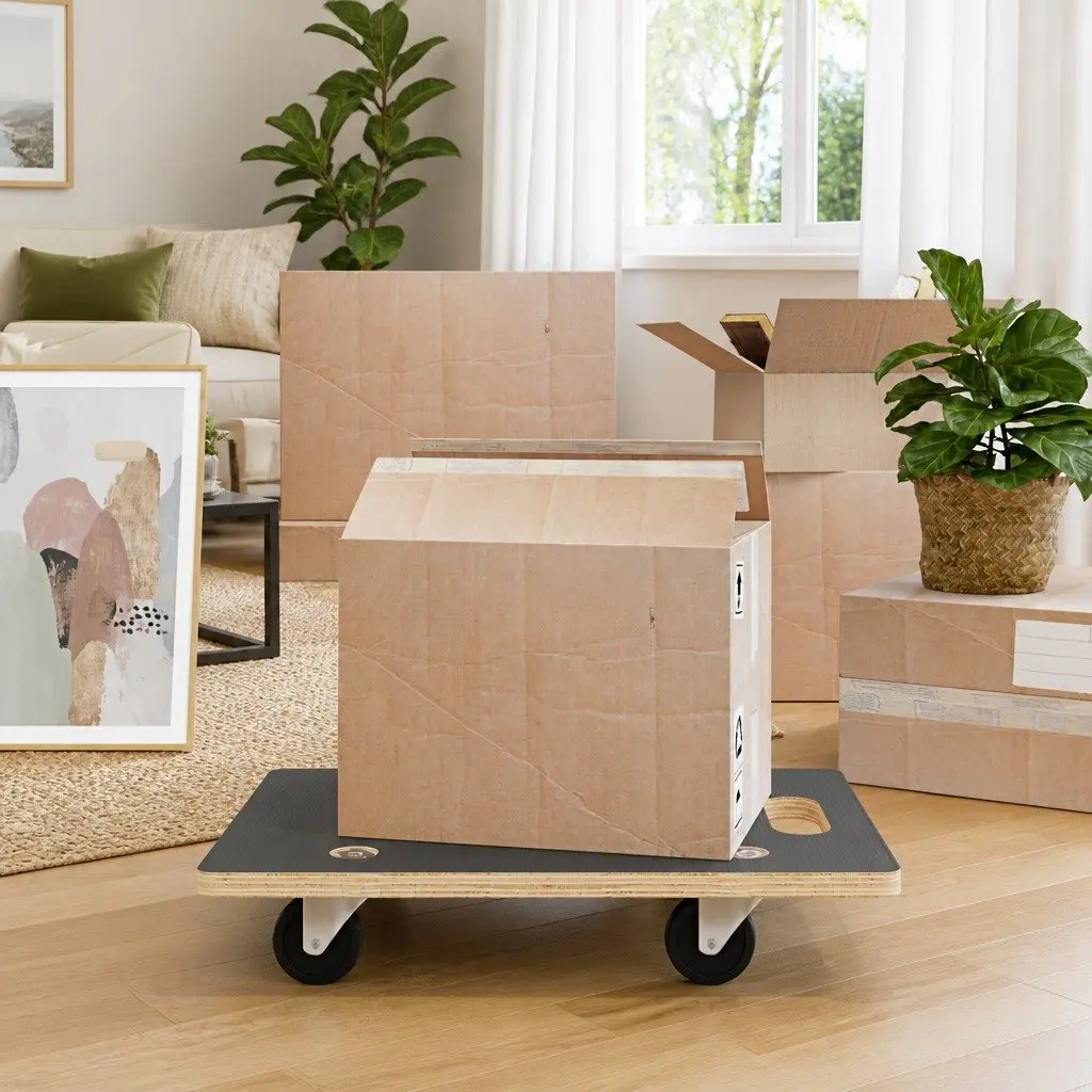 Transport Trolley Moving Furniture 60x40x11.5 cm Grey 2 Piece