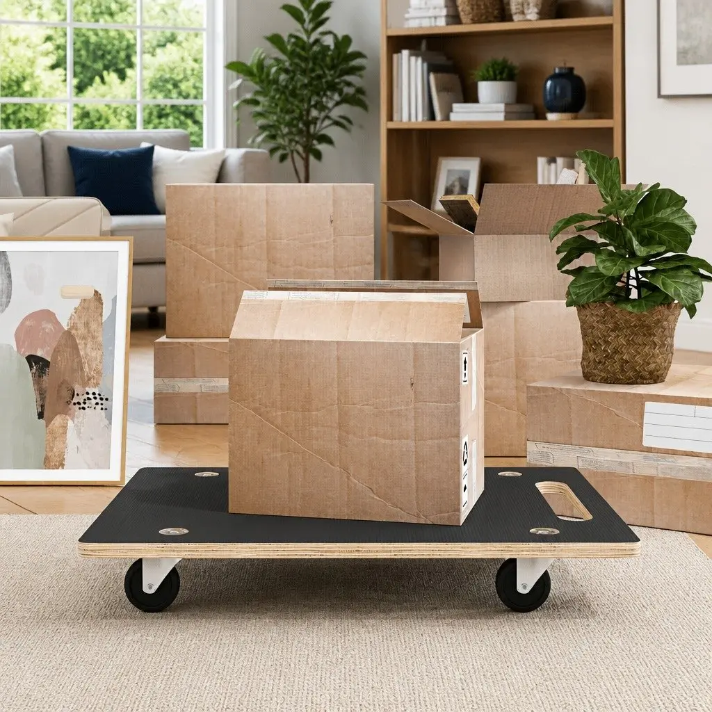 Transport Trolley Moving Furniture Dolly 80x55x11.5cm Grey 2 Piece
