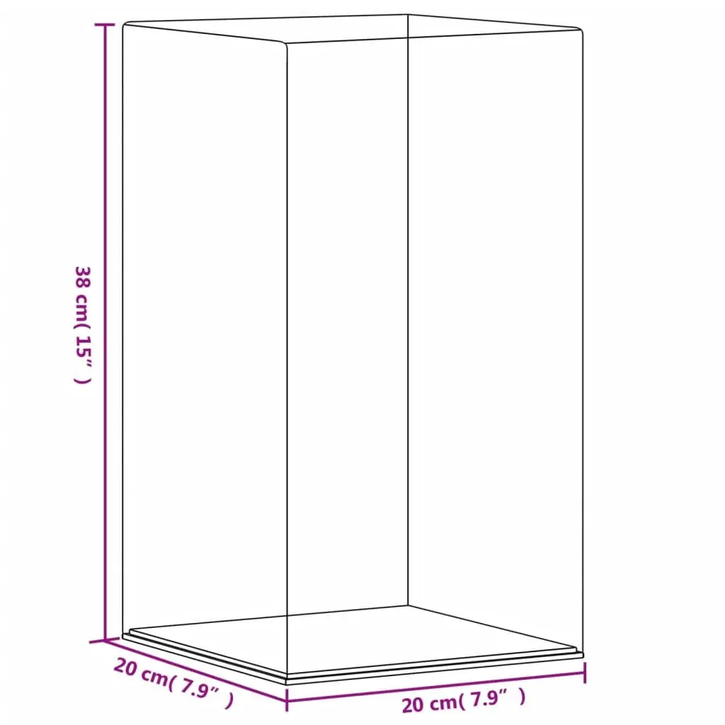 Acrylic Display Box Dustproof Collectibles Case 20x20x38 cm Transparent