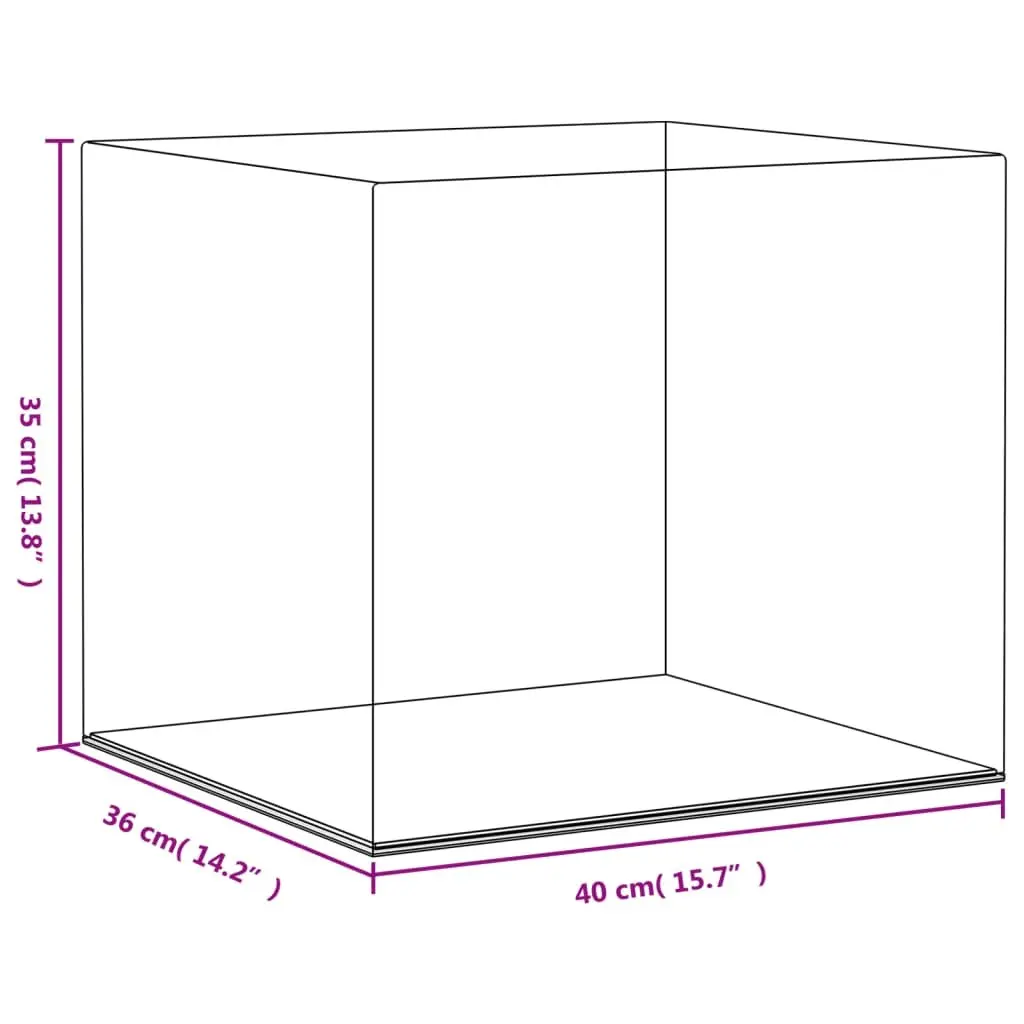 Acrylic Display Box Dustproof Case 40 x 36 x 35 cm Transparent