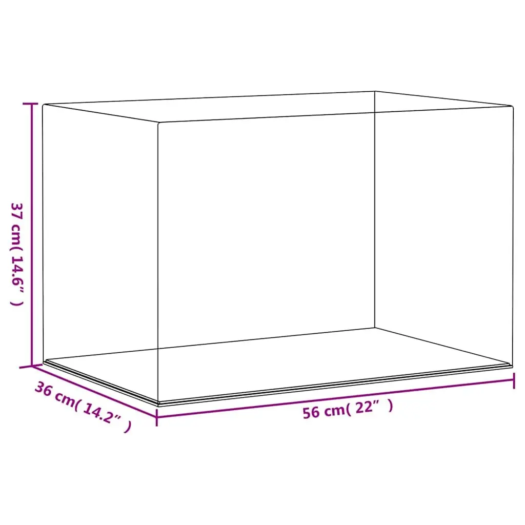 Acrylic Display Box Dustproof Showcase Case 56x36x37cm Transparent