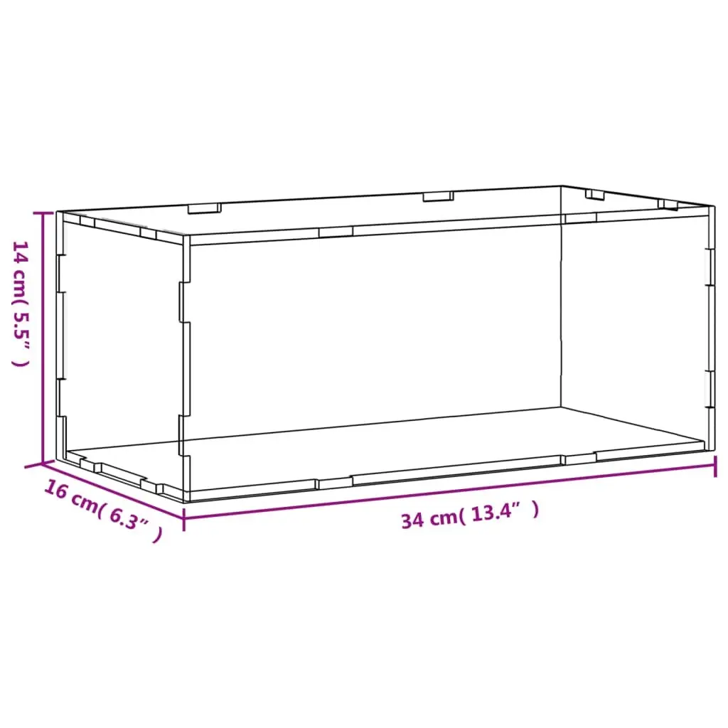 Acrylic Display Box Dust Protection 34x16x14cm Transparent Case