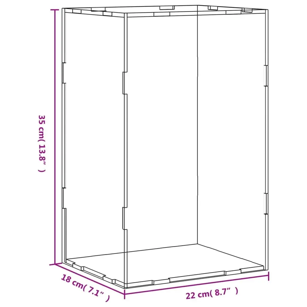Acrylic Display Box Transparent Dustproof Protection Case 22 x 18 x 35 cm