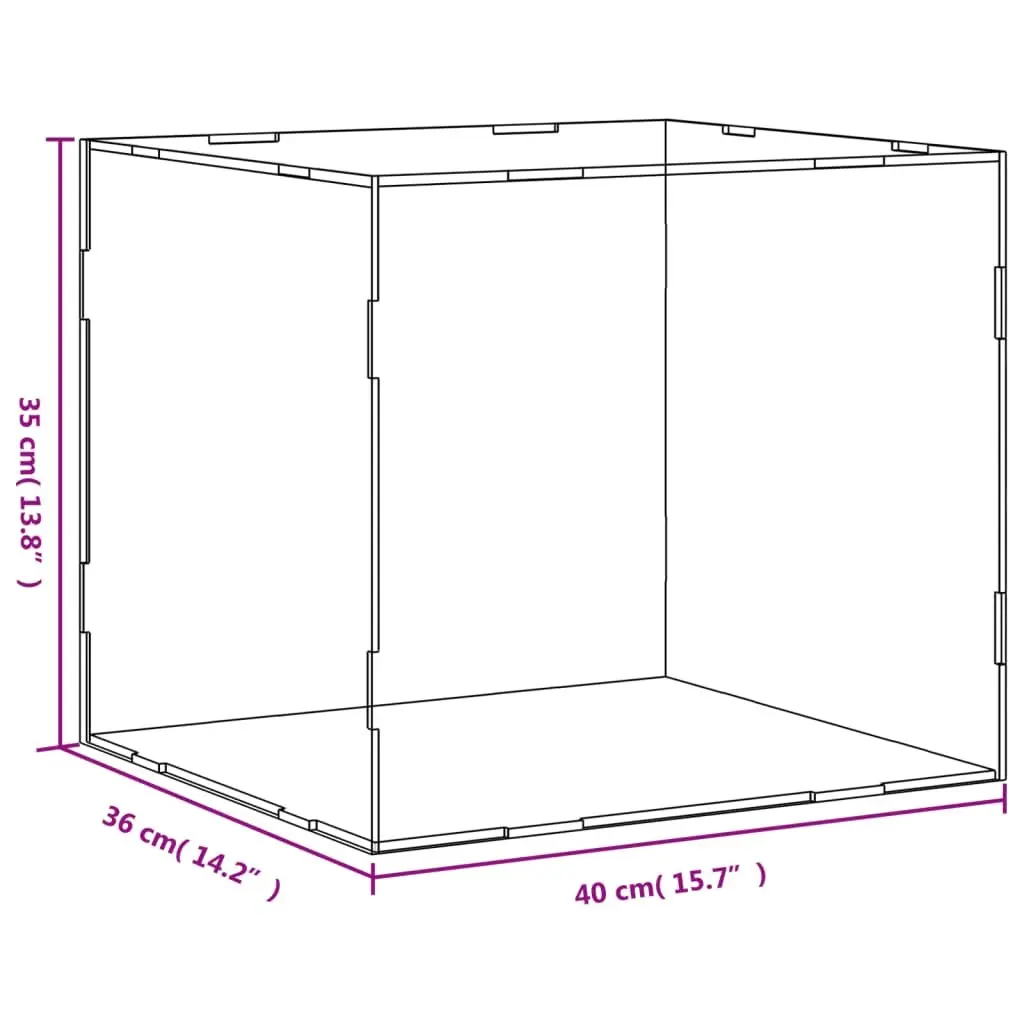 Acrylic Display Box Dustproof 40x36x35cm Transparent Collectibles Showcase Case