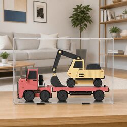 Acrylic Display Box 56x36x37cm Transparent Dustproof Collectibles Showcase Case
