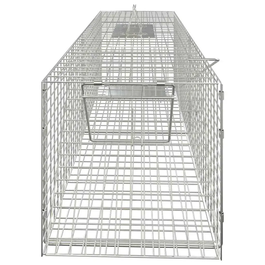 Animal Trap Live Catch Humane 64.5x25x26.5cm Galvanised Iron Wire Mesh
