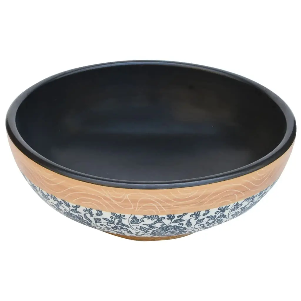 Round Countertop Basin Ceramic Bathroom Sink Vessel Bowl Washroom 41cm