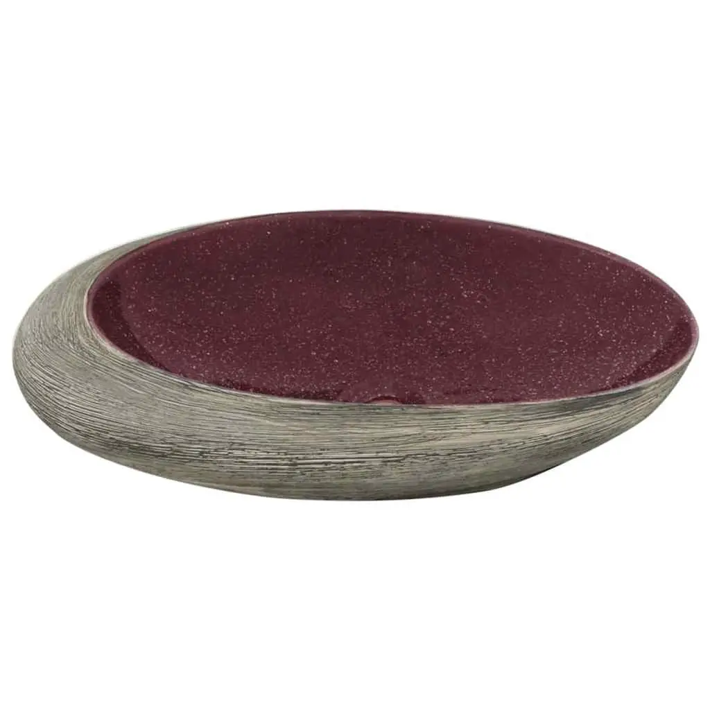 Ceramic Countertop Basin Oval Purple Grey Bathroom Sink Vanity 59x40x14cm
