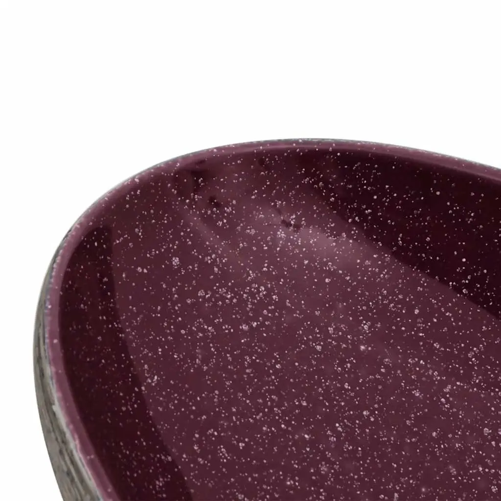 Ceramic Countertop Basin Oval Purple Grey Bathroom Sink Vanity 59x40x14cm