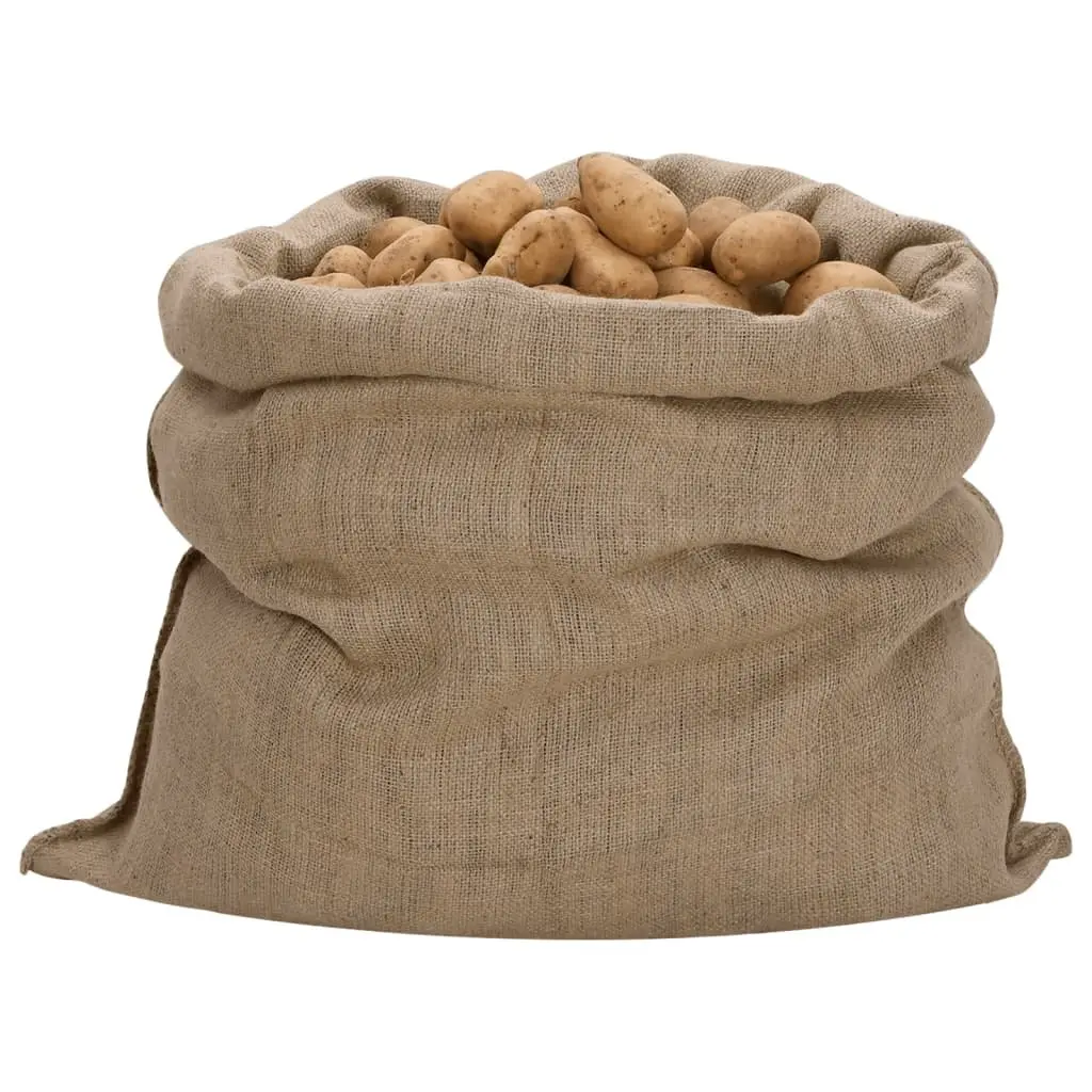 Jute Sacks Storage Bags 100x110 cm Brown 10 Piece Burlap Hessian Garden Multipurpose