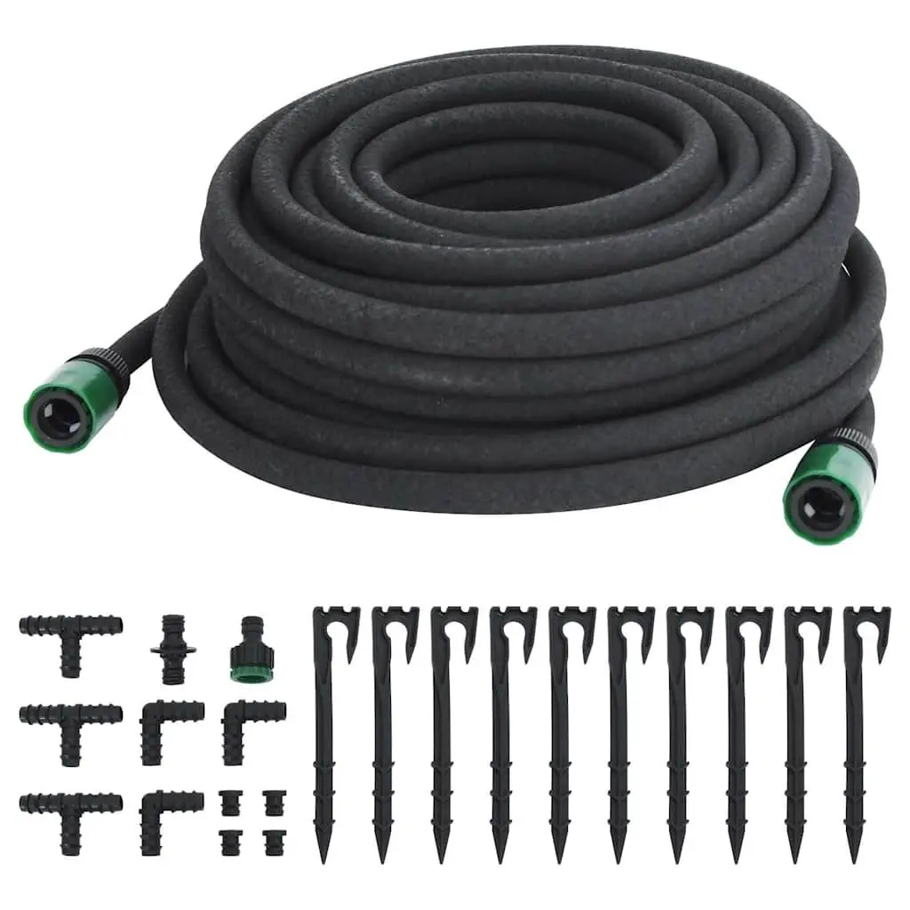 Garden Soaker Hose 25m Black Drip Irrigation Watering Hose for Plants Lawn