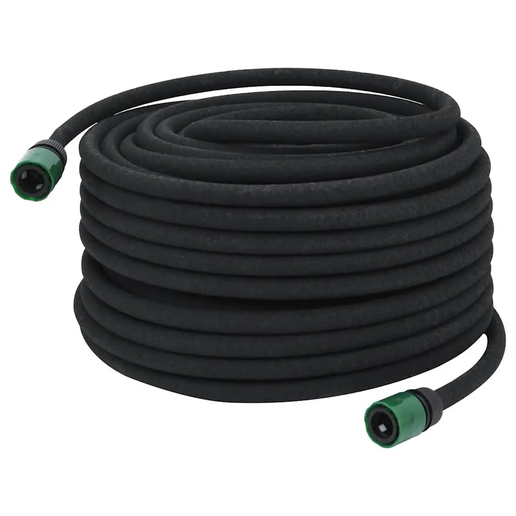 Garden Soaker Hose 50m Black Drip Irrigation Watering Flexible Rubber Hose