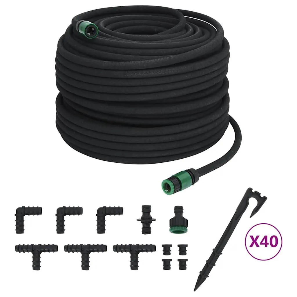 Soaker Hose Black 100m Drip Irrigation Watering Hose for Lawn Plants