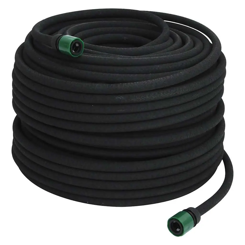 Garden Soaker Hose 100m Black Drip Irrigation Watering System Flexible Coil