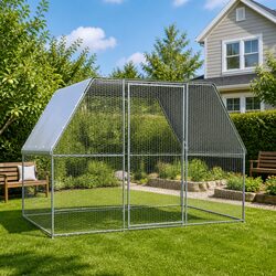 Chicken Cage Outdoor Enclosure 3x2x2m Galvanised Steel Coop Poultry Run Hens
