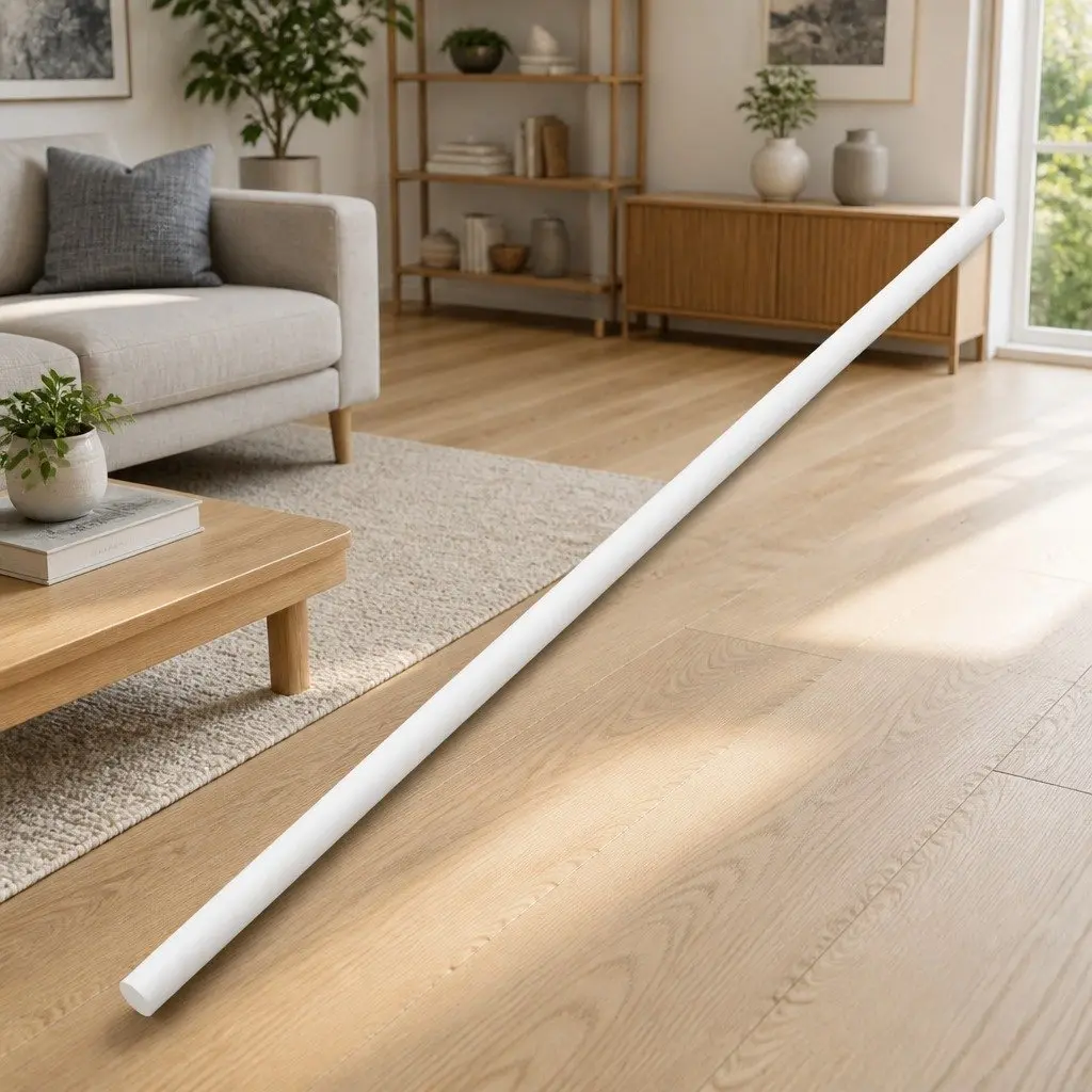 White PVC Cable Trunking, 20mm Diameter, 30m Long