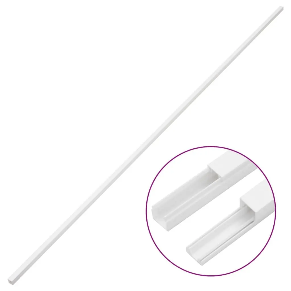 Cable Trunking 25x16mm White PVC Cord Cover 10m Organiser Wall Floor Mounting
