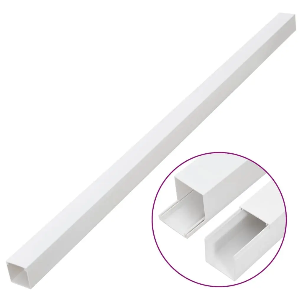 Cable Trunking Cord Cover Organizer 60x40mm 10m PVC White