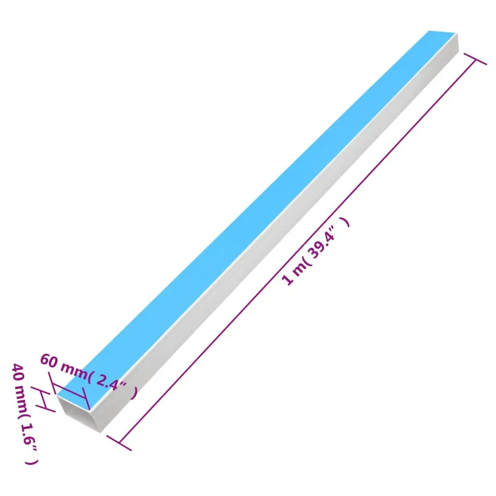 Cable Trunking 60x40 mm 10 m White