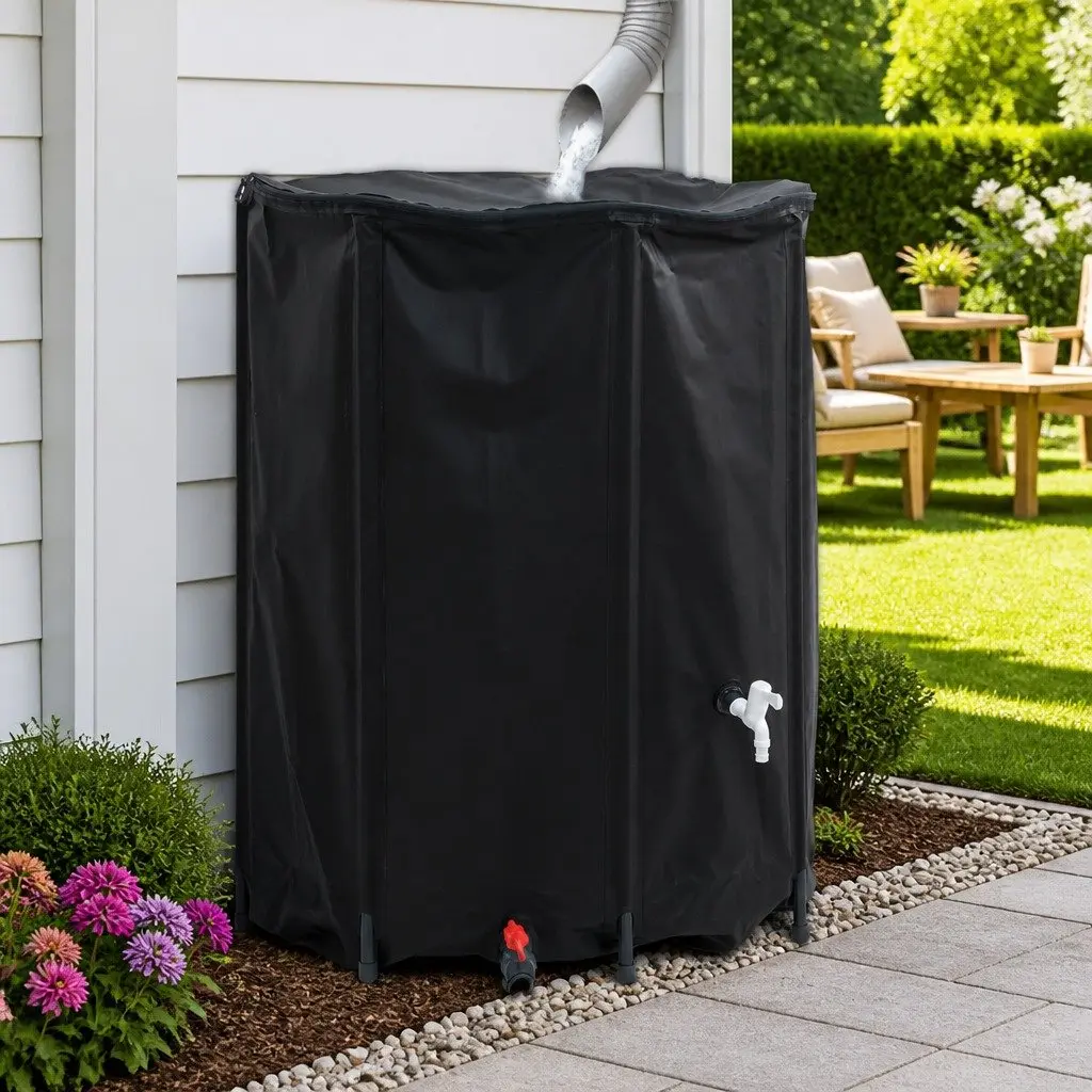 Collapsible Water Tank 750L Rain Collection Storage Black