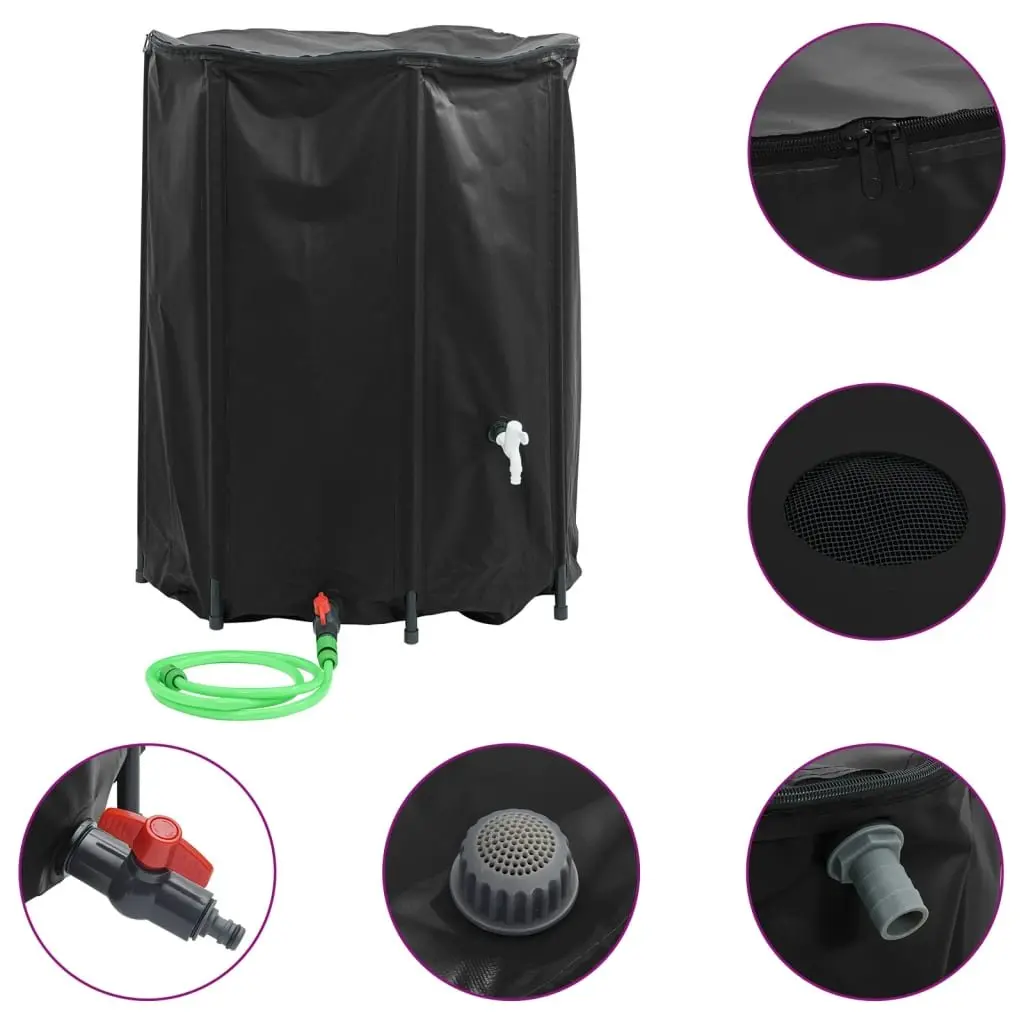 Collapsible Water Tank 750L Rain Collection Storage Black