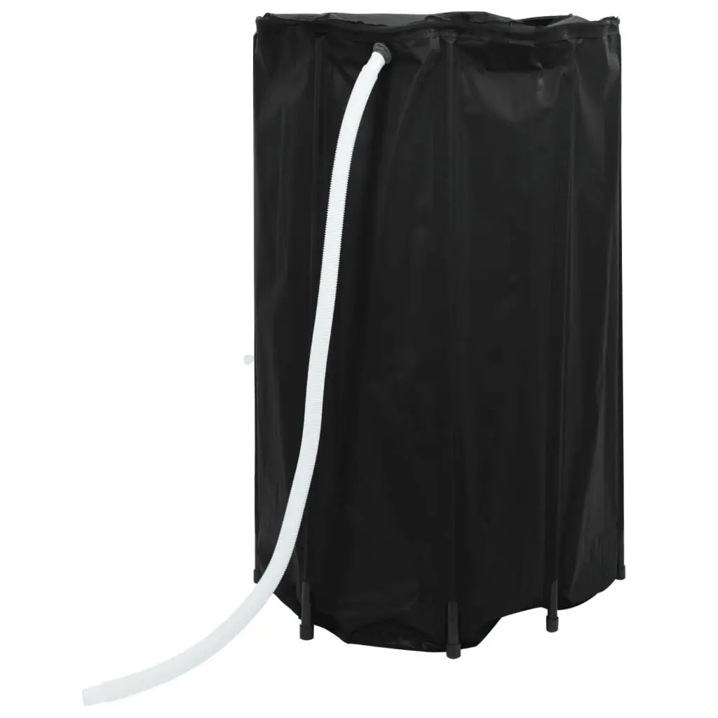 Foldable Water Tank 500L Rainwater Storage Garden Tap Black