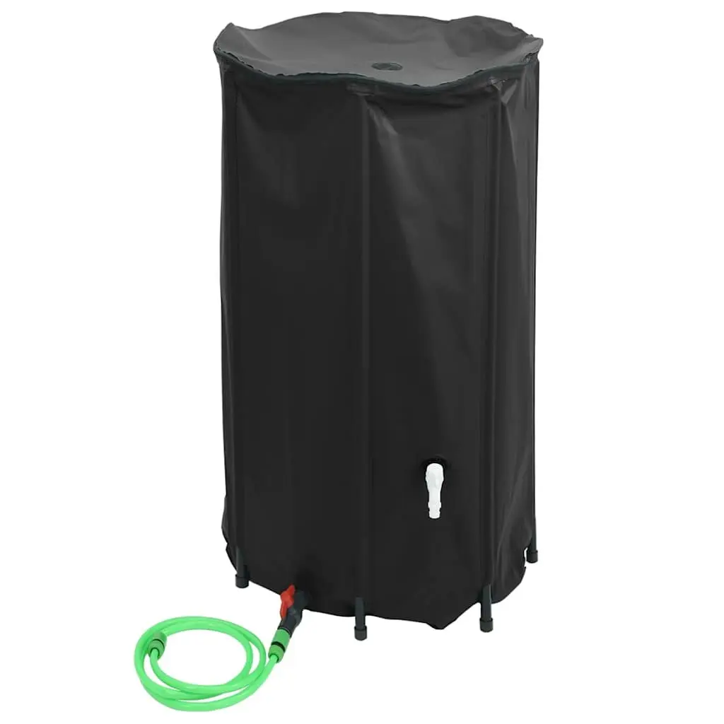 Water Tank Collapsible 250L Rain Water Storage Container with Tap Black