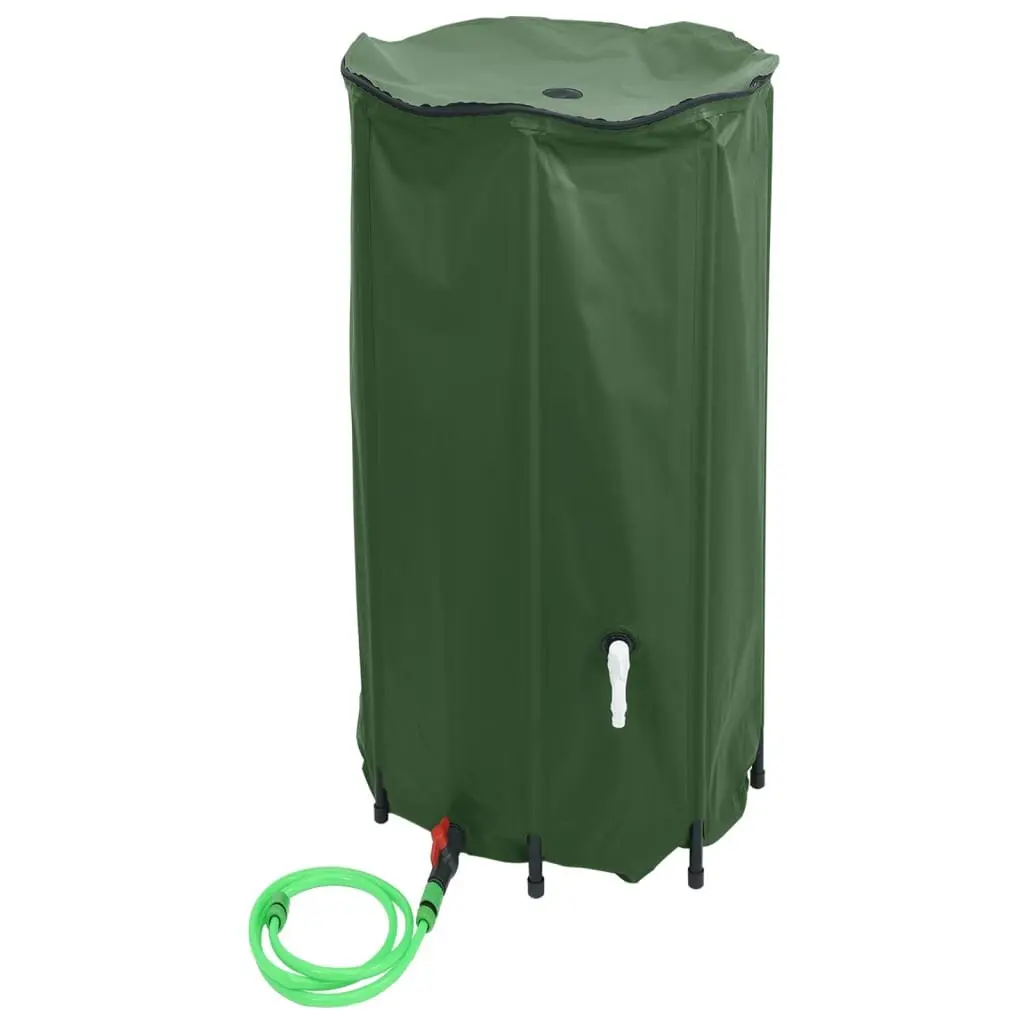 Water Tank Collapsible 380L Garden Rainwater Storage Container with Tap Green