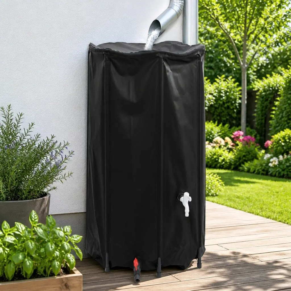 Collapsible Water Tank 380L Foldable Rainwater Storage Black
