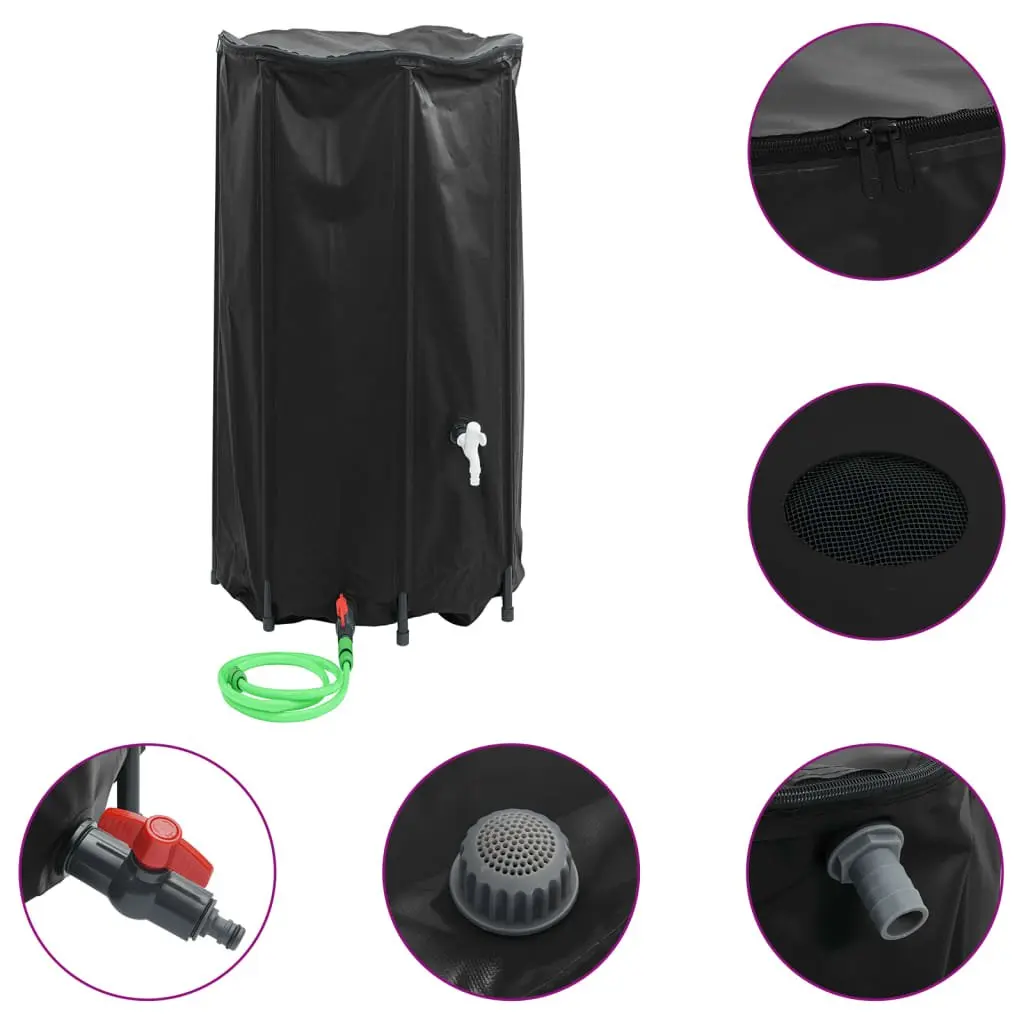 Collapsible Water Tank 380L Foldable Rainwater Storage Black