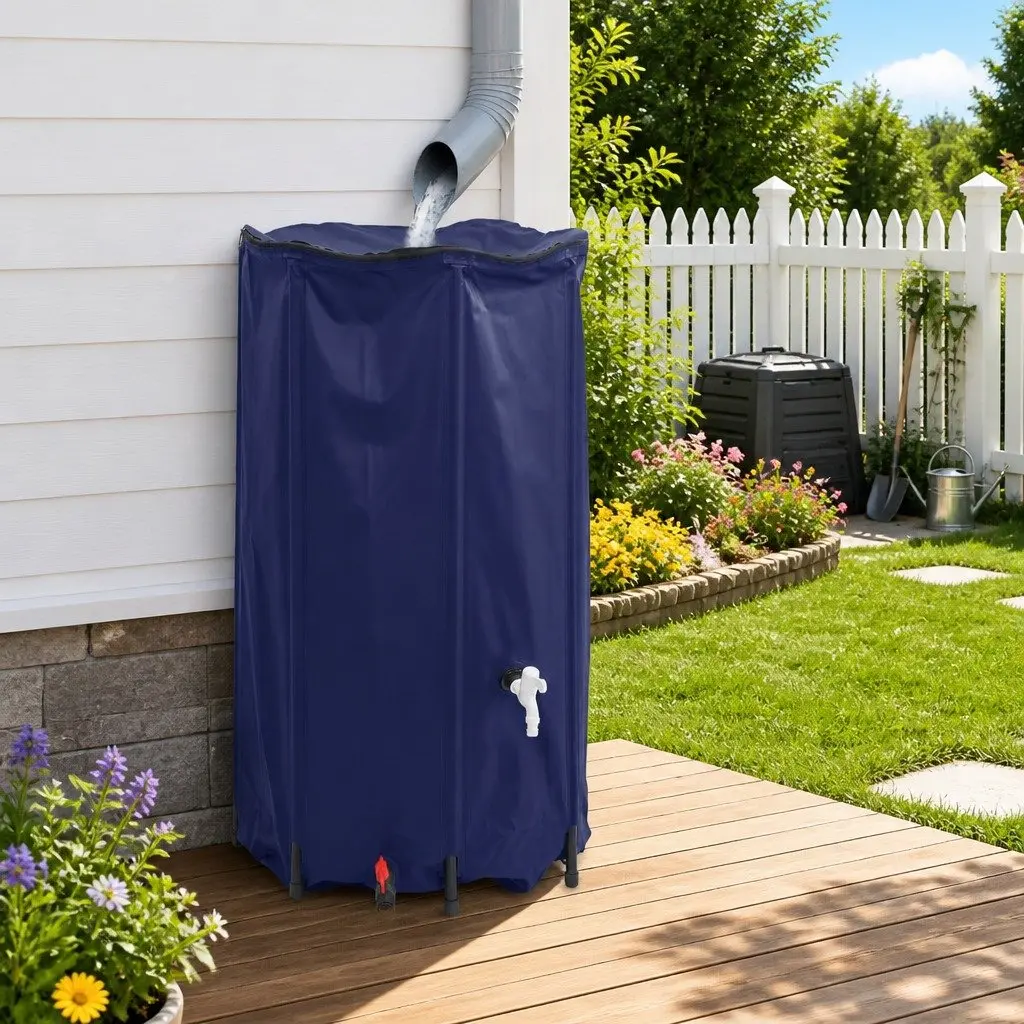 Foldable Water Tank 380L Collapsible Blue Rainwater Storage Garden Watering