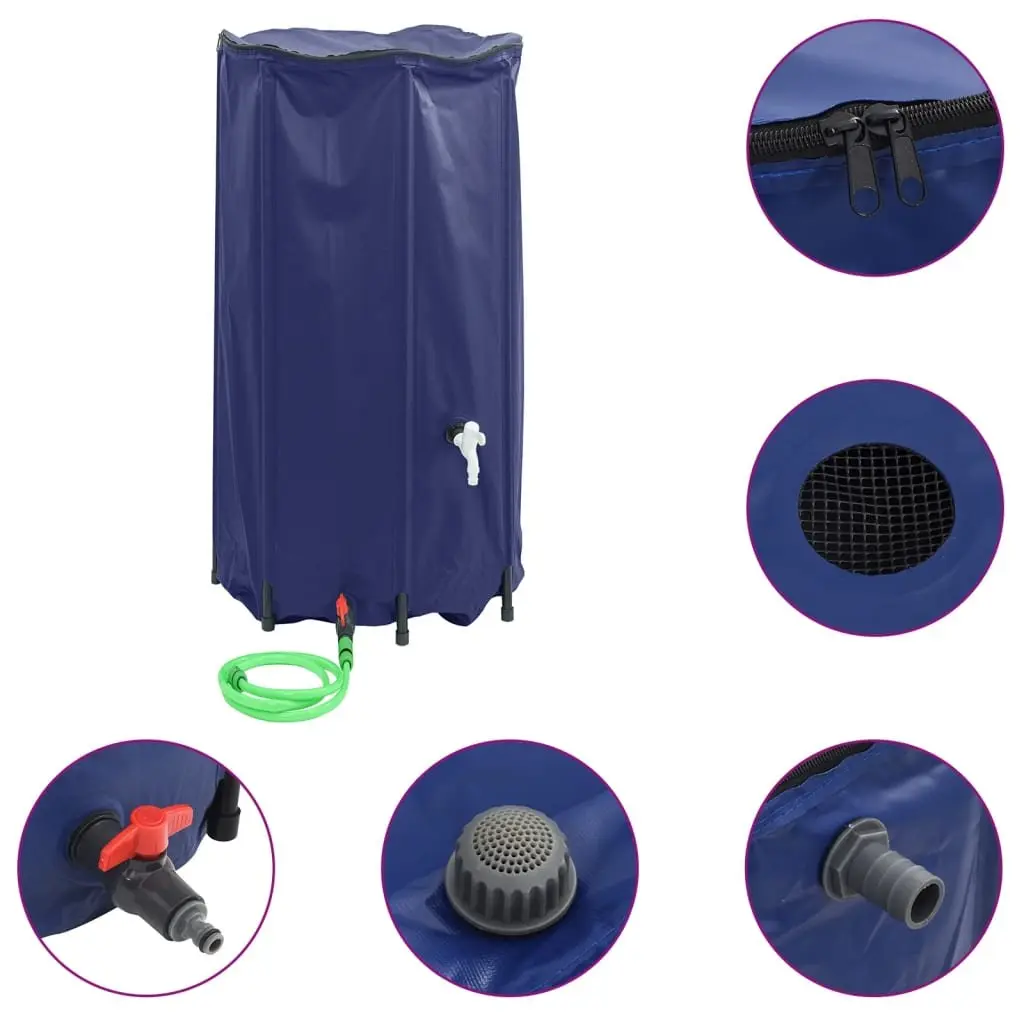 Foldable Water Tank 380L Collapsible Blue Rainwater Storage Garden Watering