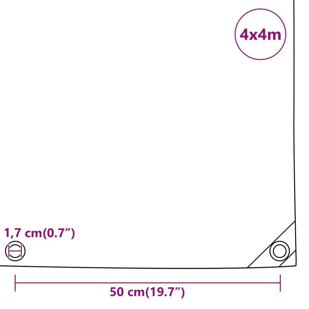 Heavy Duty Tarpaulin 4x4m Waterproof UV Anthracite Garden Furniture Cover