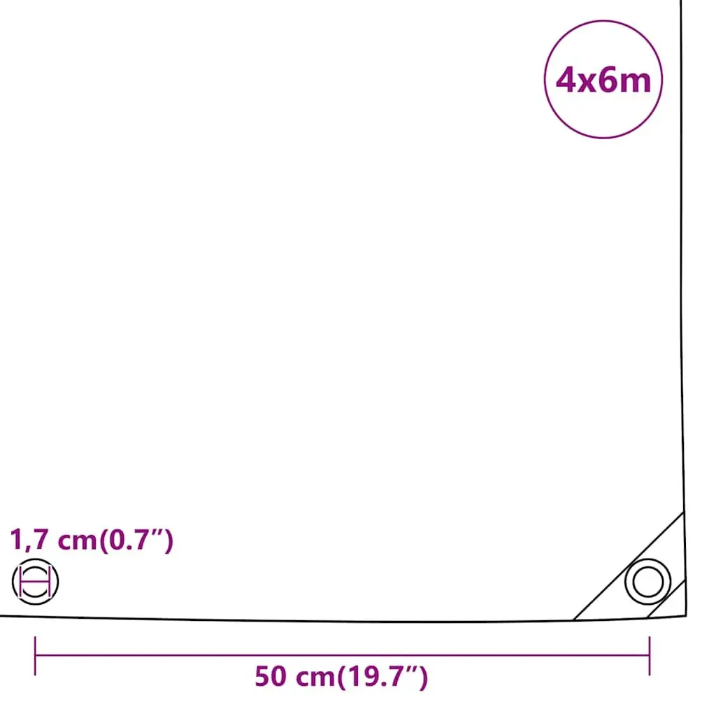 Heavy-Duty Tarpaulin Water-Resistant 4m x 6m Anthracite Protection Cover for Garden Furniture and Outdoor Use
