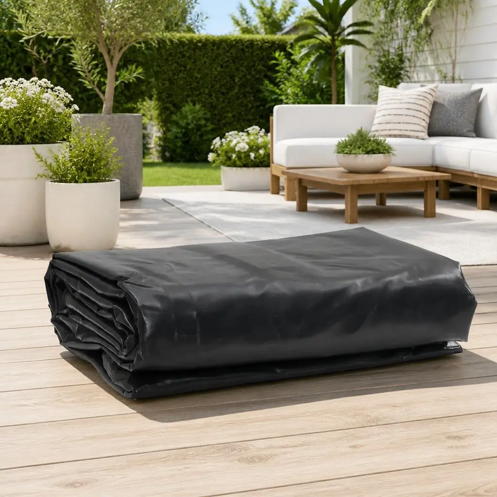 6x8 m Anthracite Tarpaulin Waterproof UV Resistant Cover for Garden Furniture and Outdoor Protection