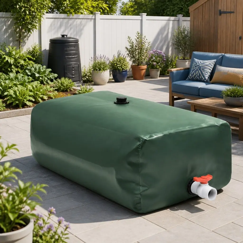 Water Tank 1500L Foldable Garden Storage Container Green
