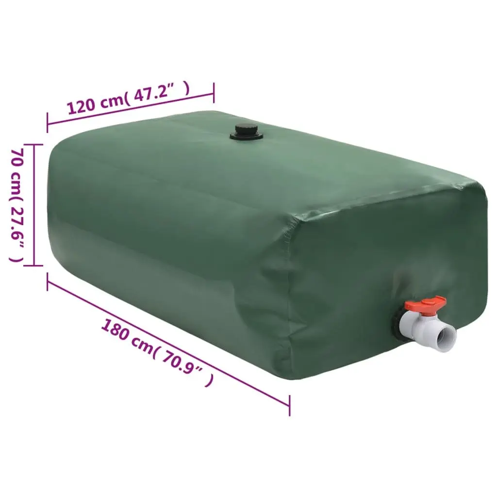 Water Tank 1500L Foldable Garden Storage Container Green