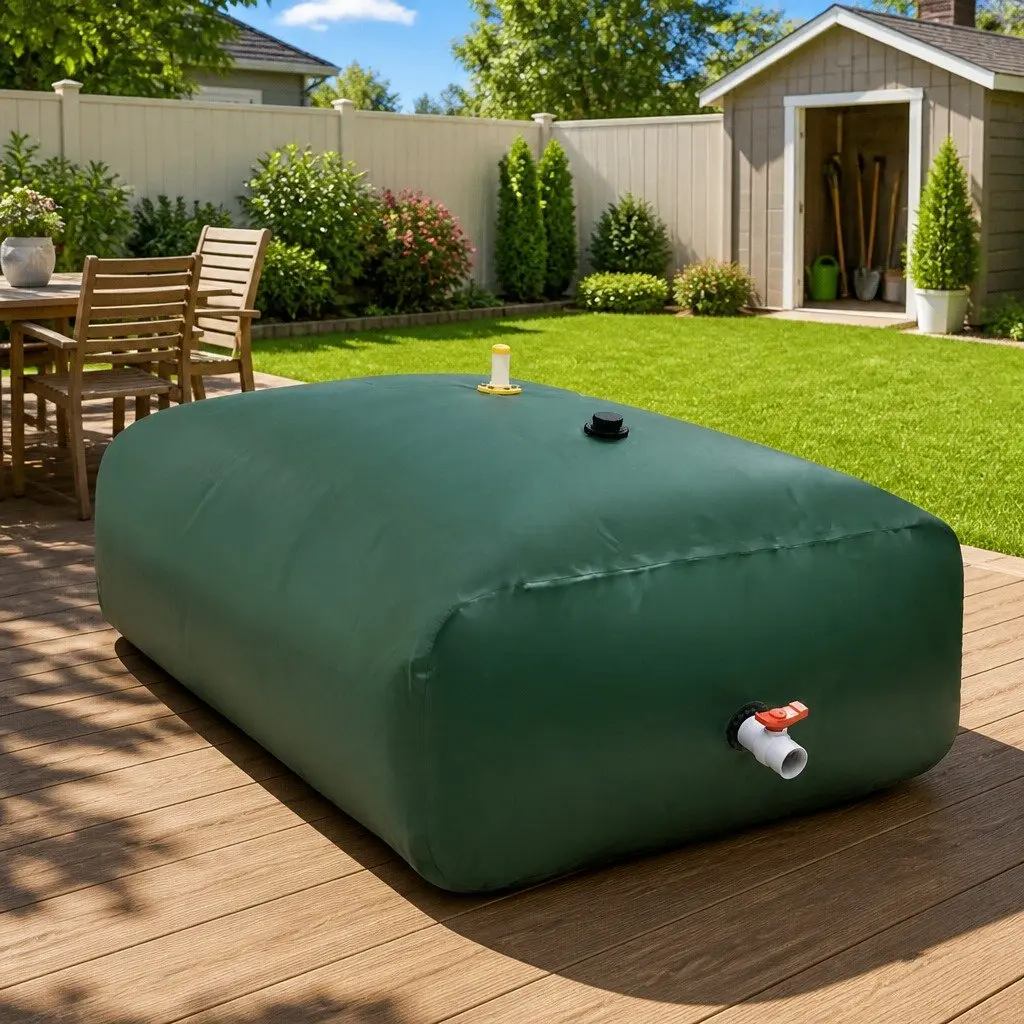 Foldable Water Tank 2100L Garden Rainwater Collection Storage Container Green