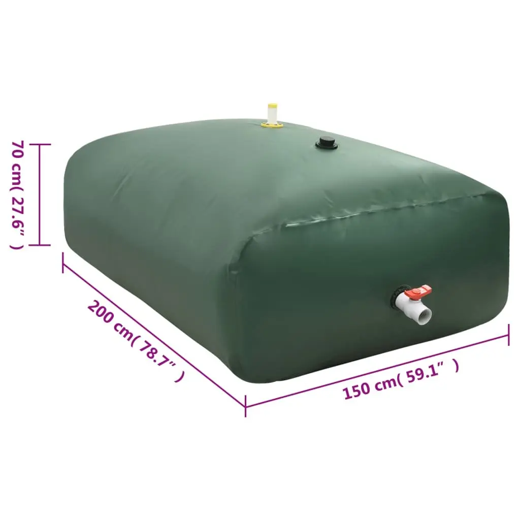 Foldable Water Tank 2100L Garden Rainwater Collection Storage Container Green