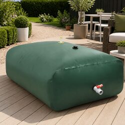 Foldable Water Tank 5000L Garden Storage with Tap Green PVC Container