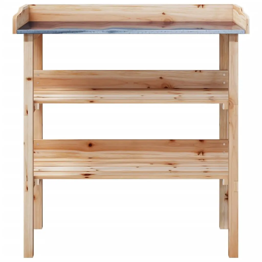 Plant Stand Table Potting Bench 2 Shelves Brown 78 x 38 x 82.5 cm