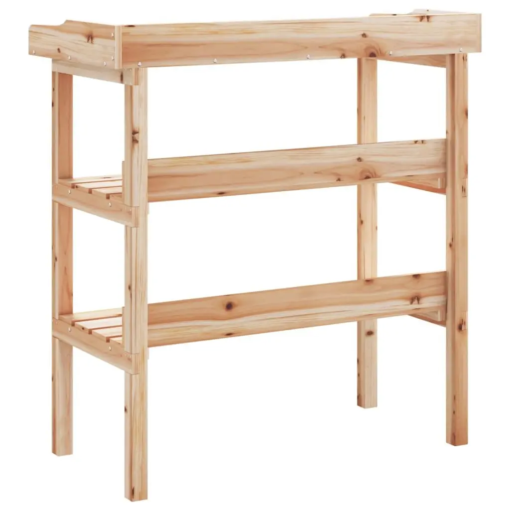 Plant Stand Table Potting Bench 2 Shelves Brown 78 x 38 x 82.5 cm