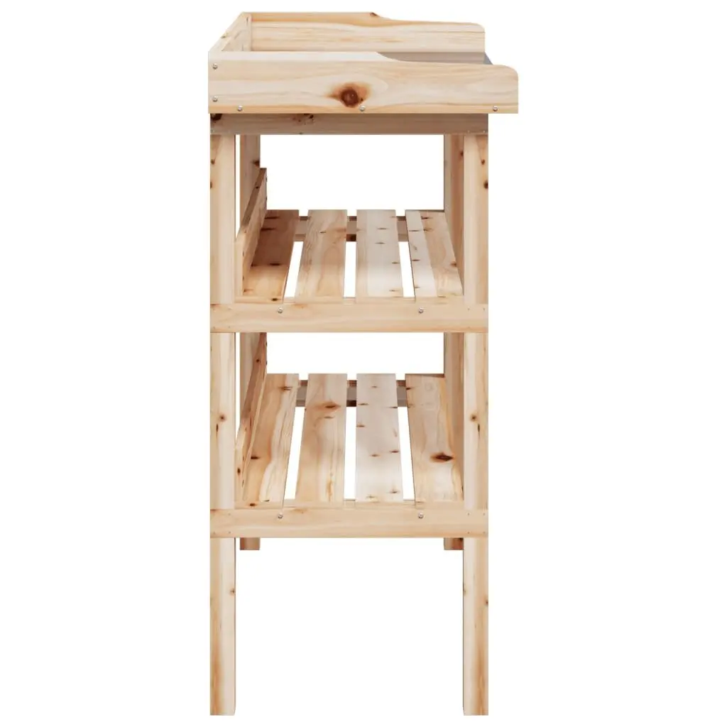 Plant Stand Table Potting Bench 2 Shelves Brown 78 x 38 x 82.5 cm