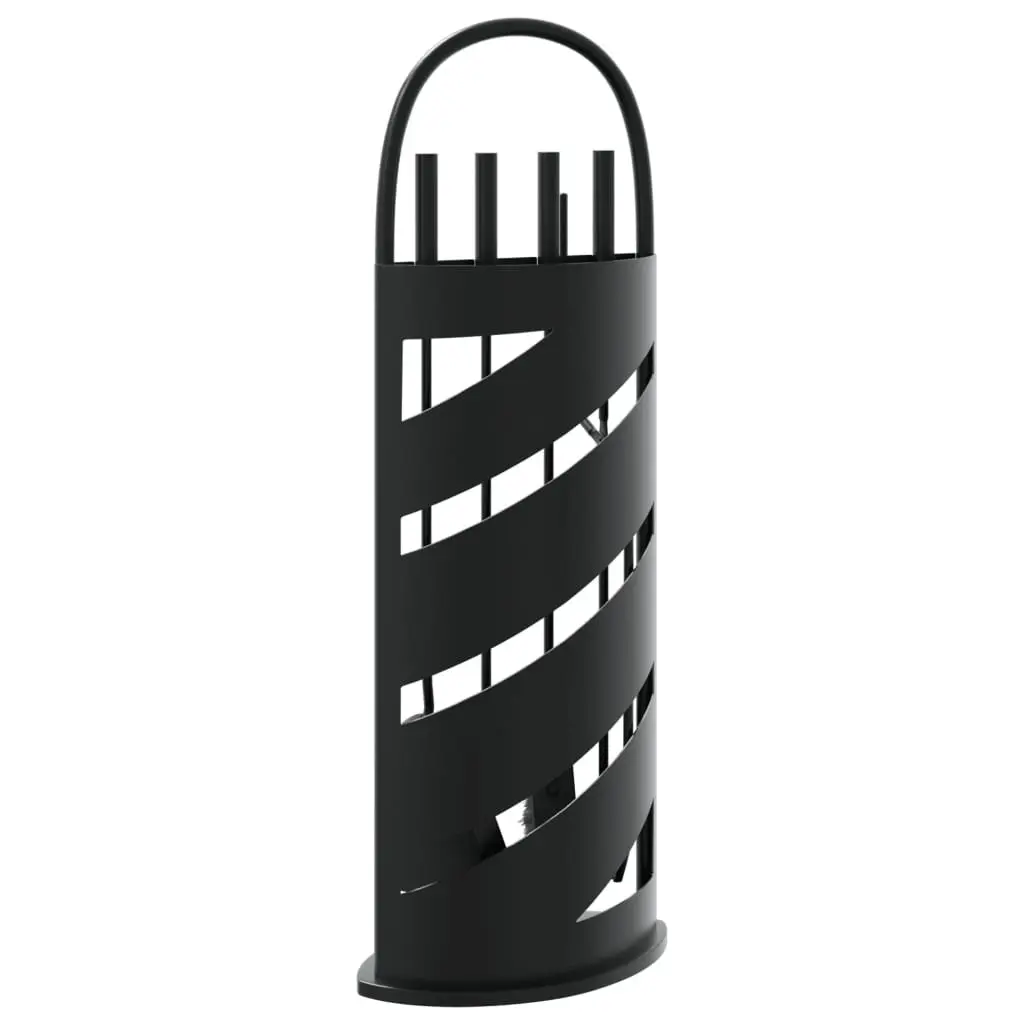 Fireplace Tool Set 5 Piece Steel Black Poker Brush Shovel Rack Stand