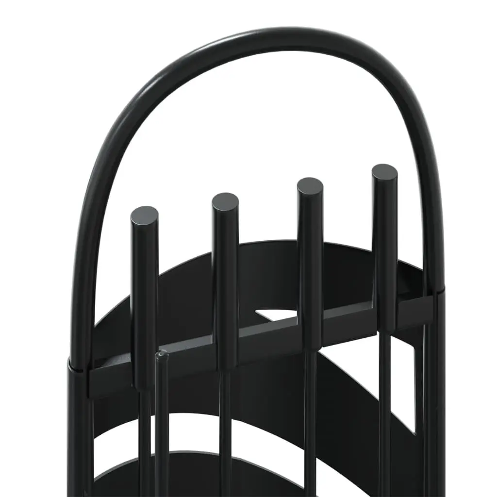 Fireplace Tool Set 5 Piece Steel Black Poker Brush Shovel Rack Stand